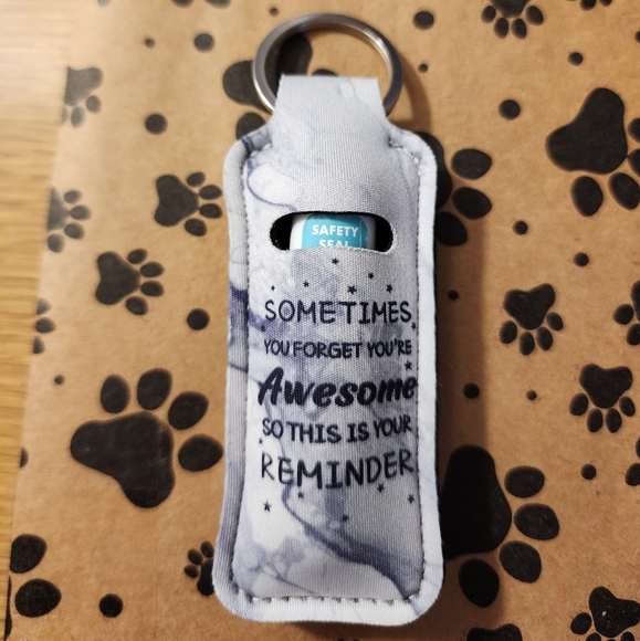 Other - Marble Print Lip Balm Holder Keychain